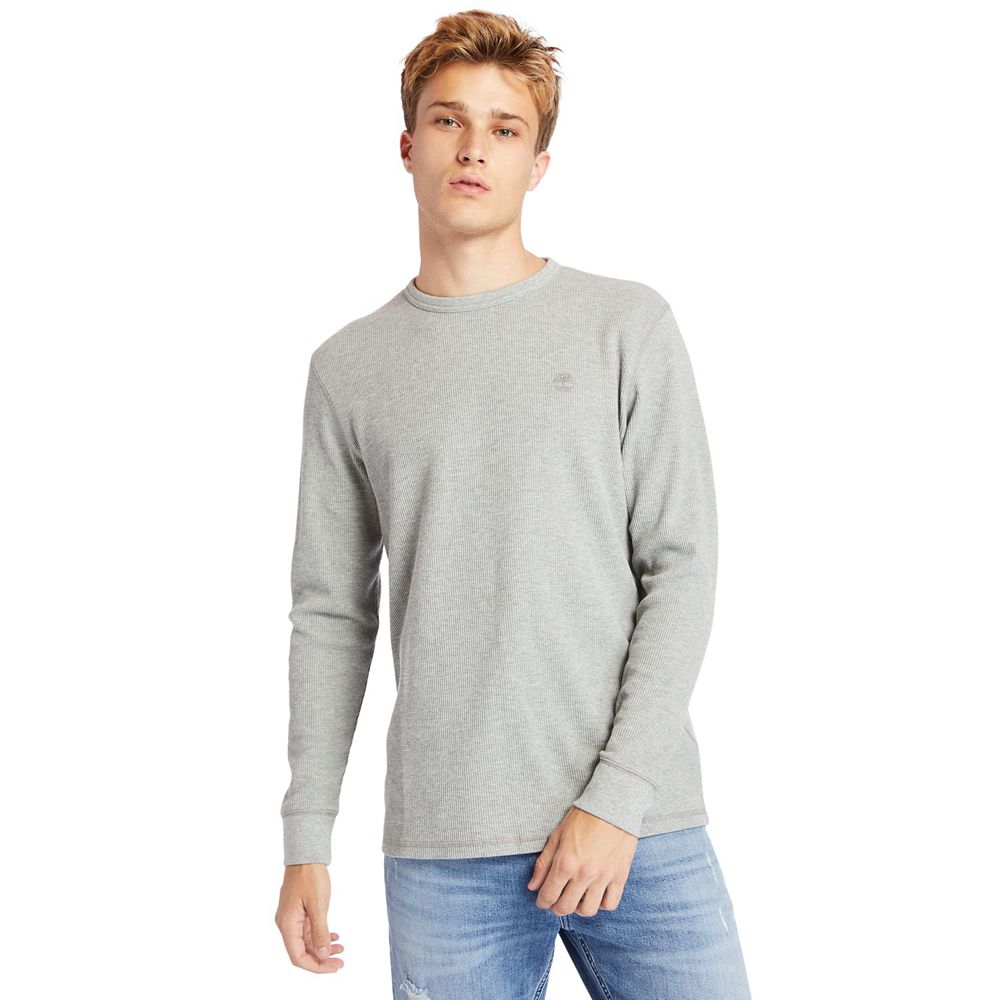 Camisa Masculino - Timberland Wharf River Waffle-Knit Crewneck - CNGPA6092 - Cinzentas